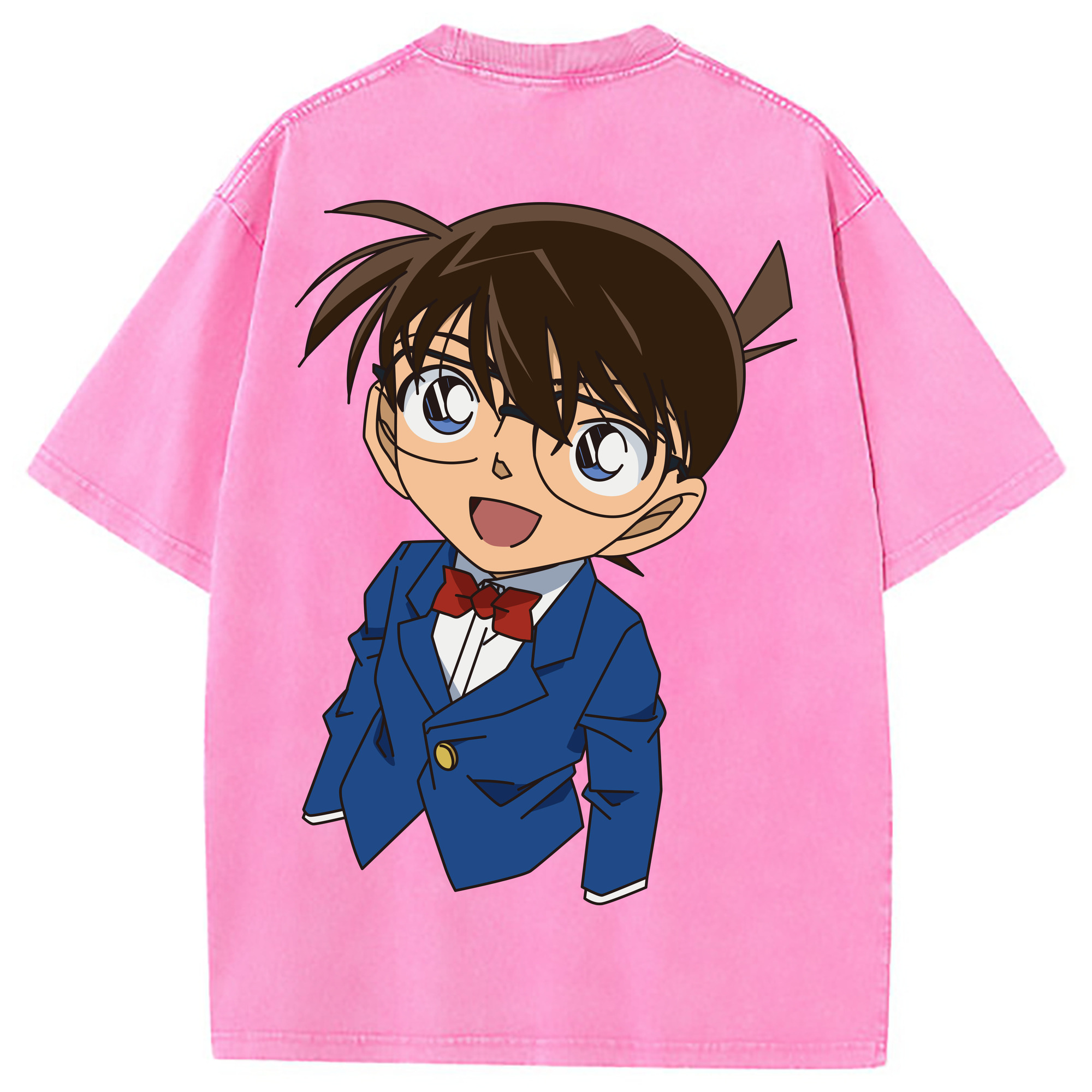 （画像用） 名探偵コナン 江戸川 コナン Detective Conan Conan Edogawa 綿100% ヴィンテージ風 半袖Tシャツ（背面プリント）